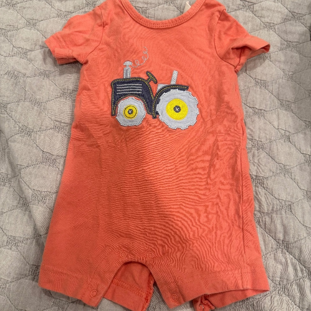 Tractor baby boy shortall